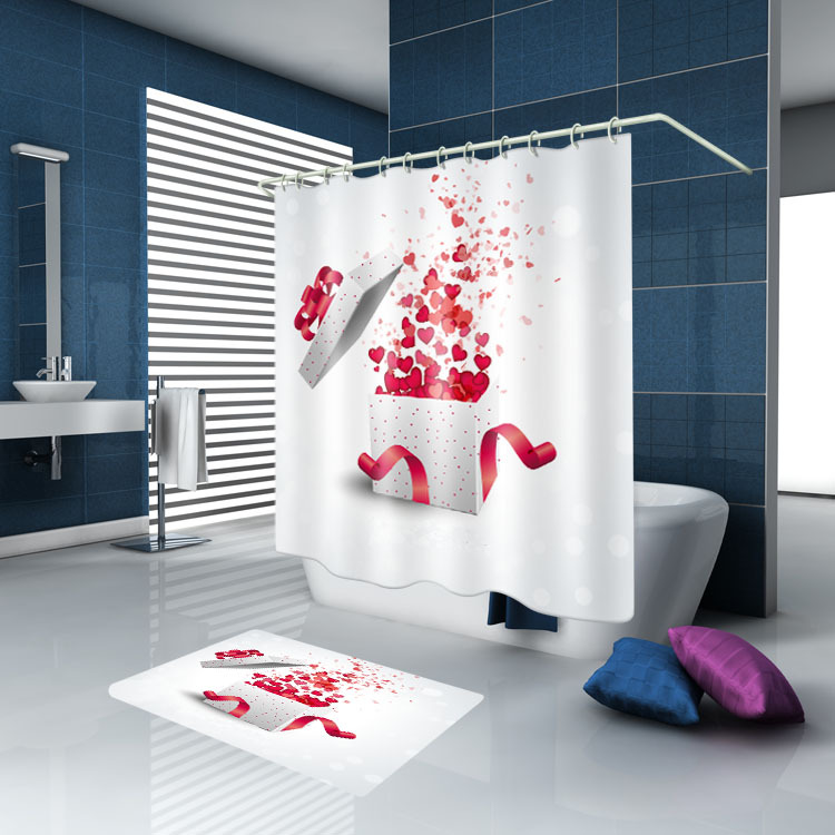 Different size digital printing brick wall design shower curtain