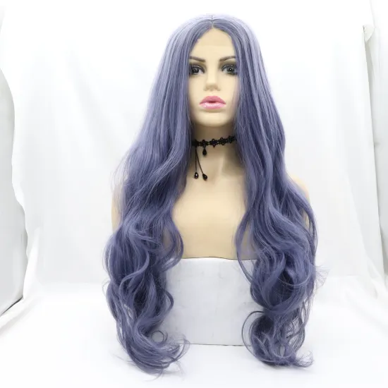 Vigorous Long Natural Wavy  Lace Front Wigs Cheap Synthetic hair Wigs Ladies Hair African curly Wigs for black women