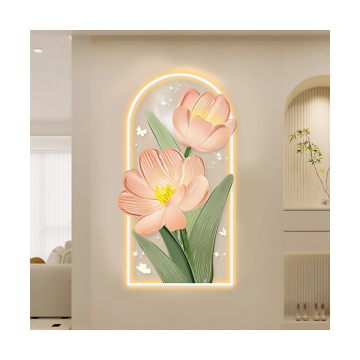 Muro di fiore acrilico personalizzato Muro dipinto luminoso per soggiorno e camera da letto