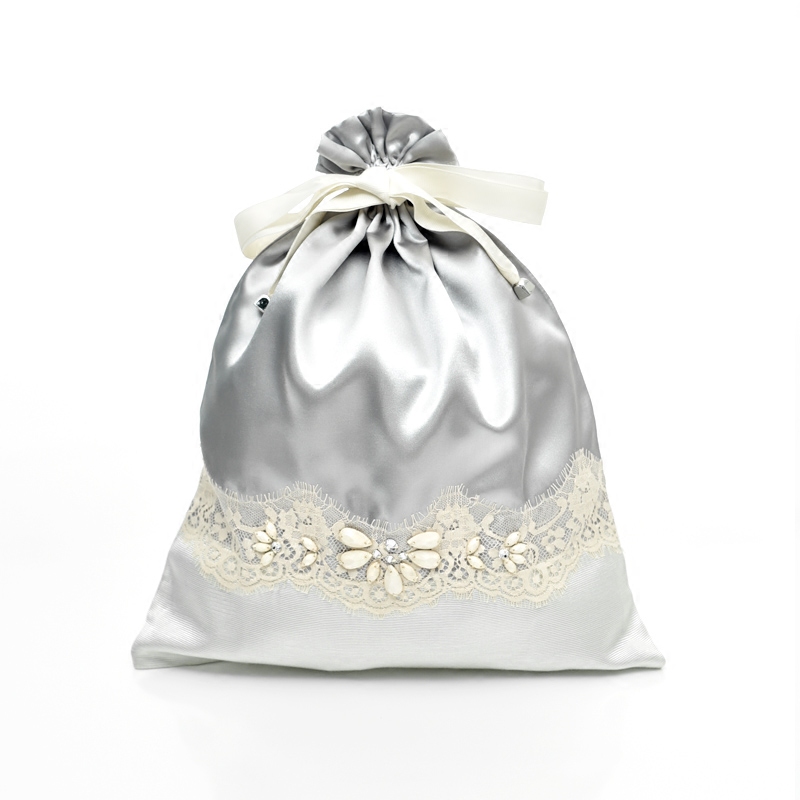 Satin Bag With Lace