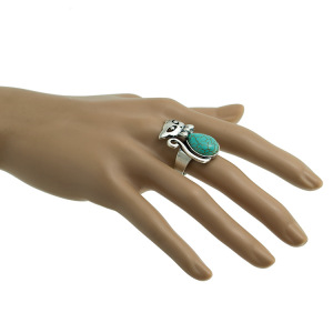 Bague Zircon Synthétique Turquoise Femme