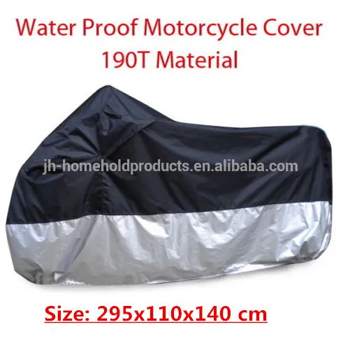 Black Motorcycle Motorbike Waterproof Cover in XL Large