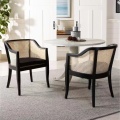 Sillas de muebles para el hogar modernas nórdicas al por mayor con forma de respaldo de forma de respaldo silla de comedor de madera maciza
