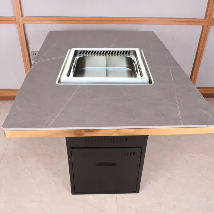 Commercial Restaurant Dining Rock Smokeless Electric Hot Pot Table with Haidilao Style