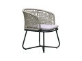 Textilene Fabric Grey Aluminium Arm Dining Chair