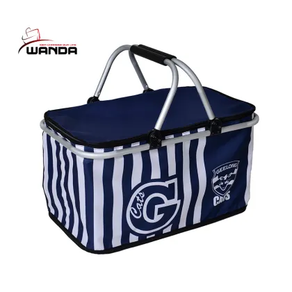 Flexible collapsible whole foods basket insulated cooler bag