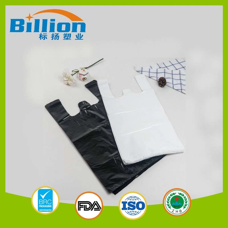 OEM Colorful Logo Printing Polythene Shopping Vest Bags