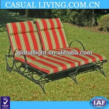 Double Position Outdoor Iron Chaise Lounge