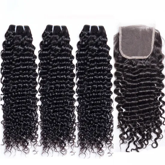 Cheap 10a Grade Wholesale Vendors Mink Human Hair Weave kinky Curly Virgin Brazilian Hair Bundles with Lace Fontals Closure