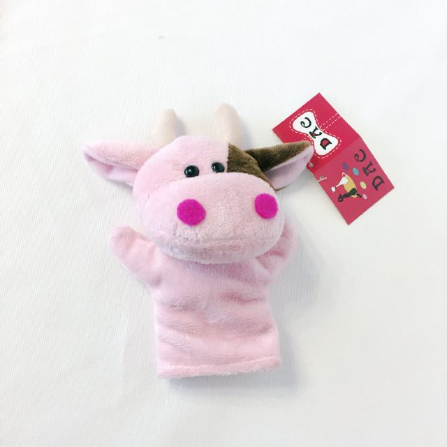 pink cow finger puppet