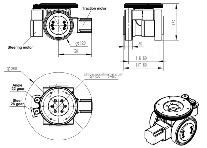 AGV Custom DC Servo Motors and Driving Wheels Assembly
