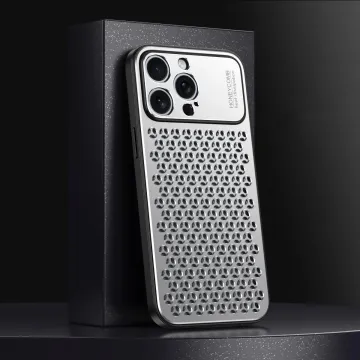 Aluminum Alloy Back Panel Soft Plastic Frame 2 in 1 Heat Dissipation Phone Case for iPhone 14/15/13 Pro Max
