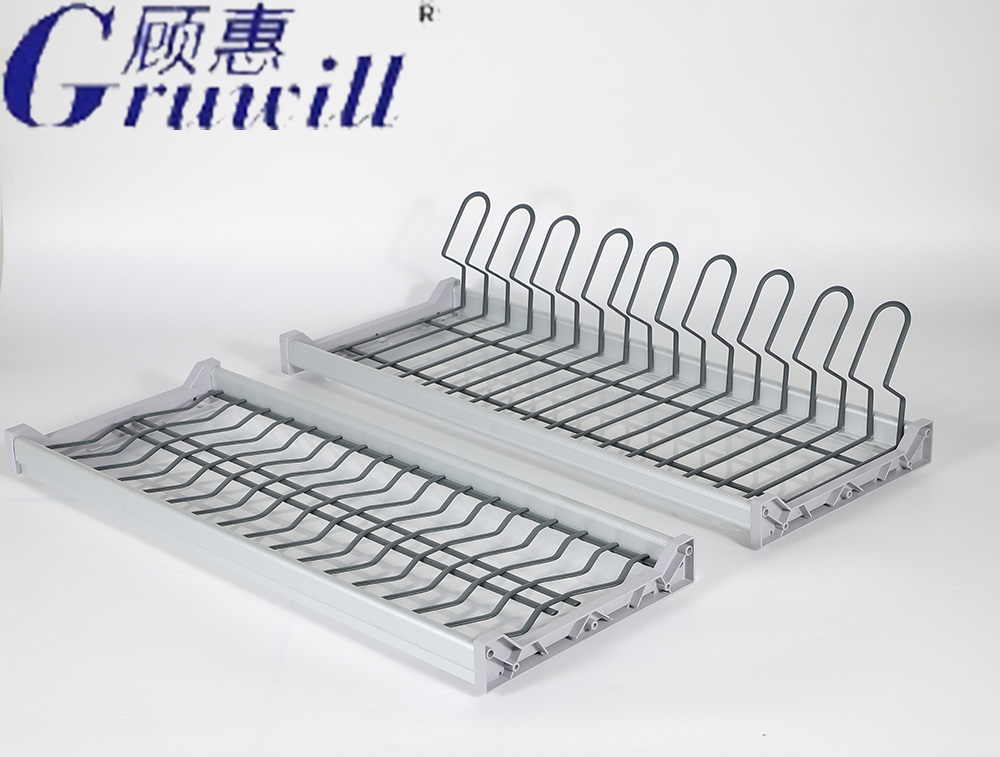 Aluminum kitchen dish storage rack