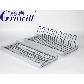 Aluminum kitchen dish storage rack