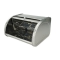 Caja de pan de pita de acero inoxidable mate liso