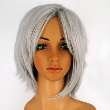 Wigs New Fashion Women Party Cosplay Short Straight Gray Mixed Sexy Full Wig