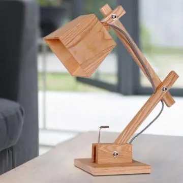 Children wooden table lamp
