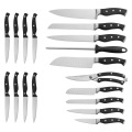 Quality stainless steel kitchen knife set with block