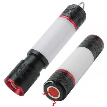 Portable T6 COB Zoom Torch: Pocket LED Flashlight with Magnet Hook for Camping