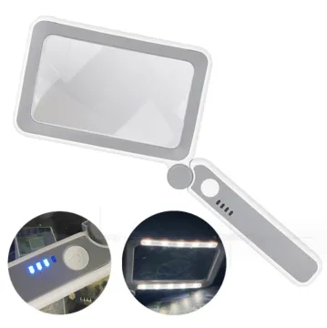4X Handheld Folding Magnifying Glass with LED Light for Reading