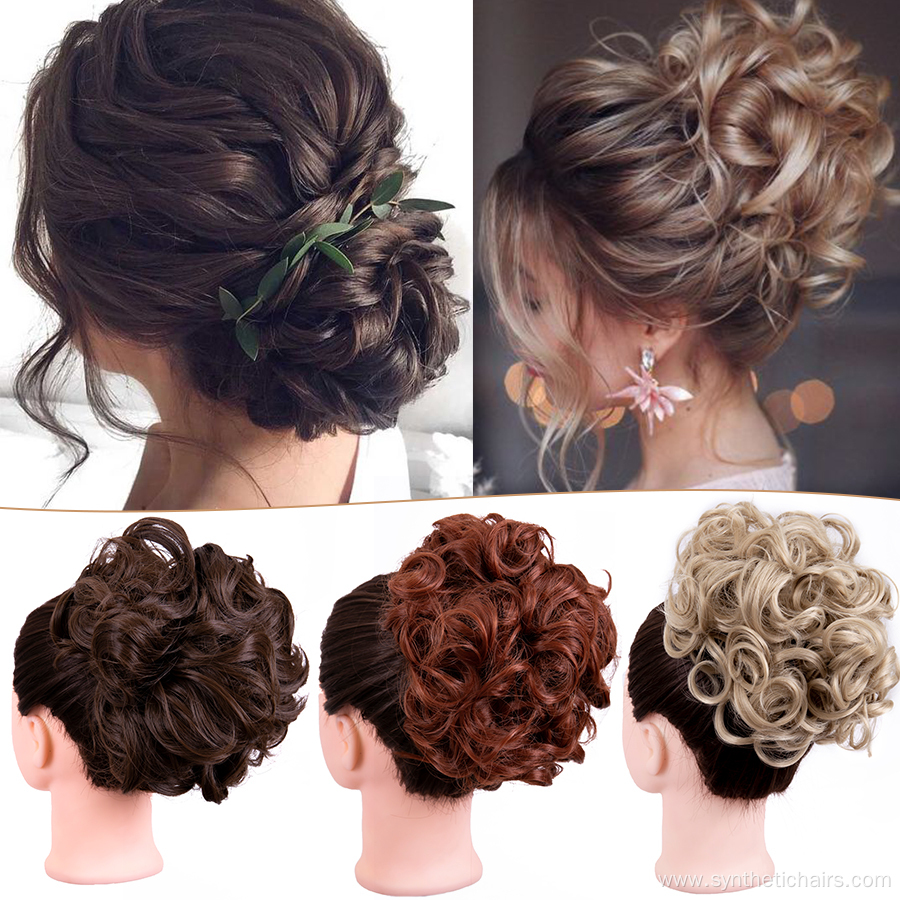 Curly Dish Chignon Bun Extension In Hair Piece