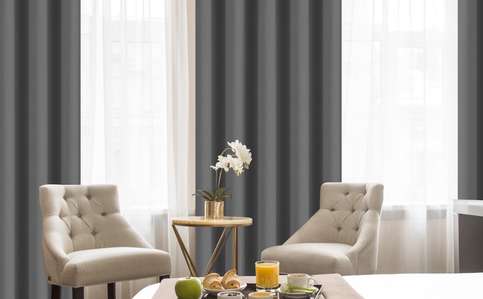 Dark Grey Blackout Curtains