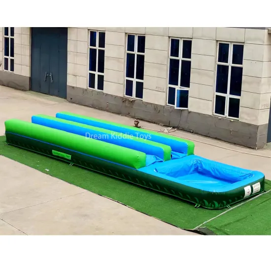 Tropical Backyard Inflatable Waterslide with Pool and Bounce House