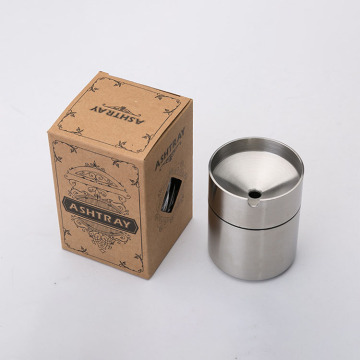 Customizable 2022 Style Stainless Steel Mini Car Ashtray with Silver Finish and Logo Design