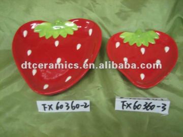 ceramic strawberry plate