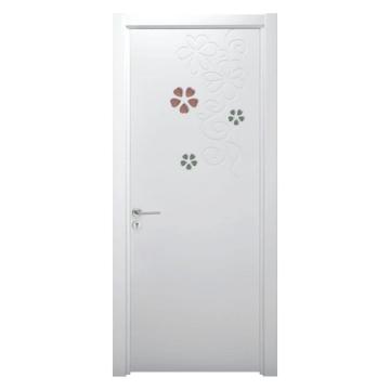 Porte externe en bois blanc avec motif