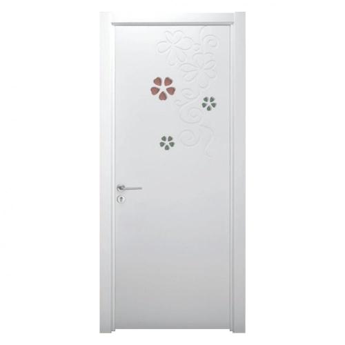 Porte externe en bois blanc avec motif