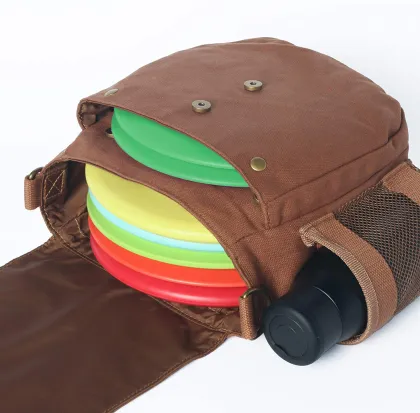 Lightweight Waxed Canvas Golf Bag for Frisbee Golf - Holds Up to 10 Discs