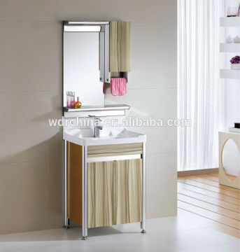 Washing sink floor standing smooth wood modern washroom fashion towel rack cabinet