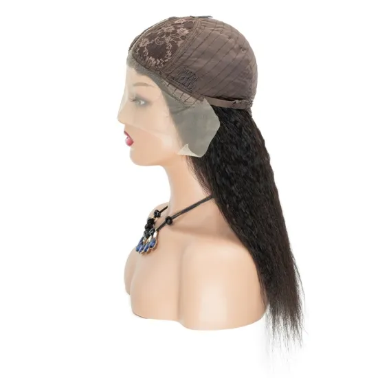 180% 220% Density 10A Brazilian HD Transparent Body Wave Kinky Curly Raw Hair Lace Front Wigs for Women Natural Hairline 24 inch