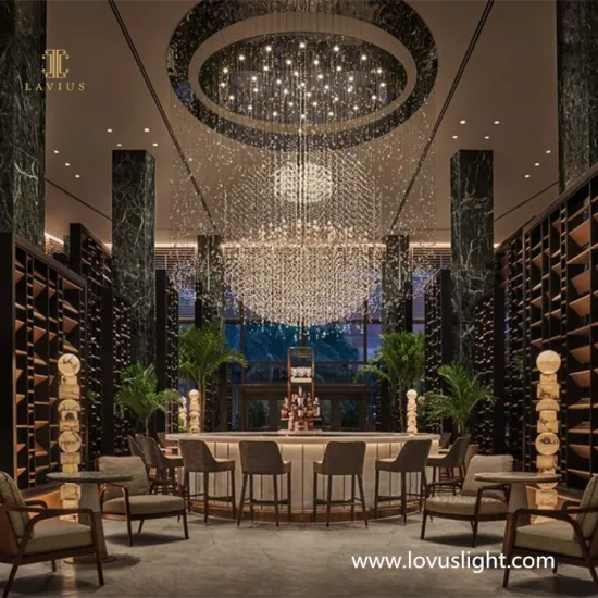 High-grade crystal chandelier k9 custom hotel restaurant chandelier large-scale project engineering custom chandelier