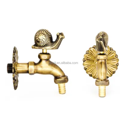 Antique Bronze Brass Snail Shape Garden Faucet