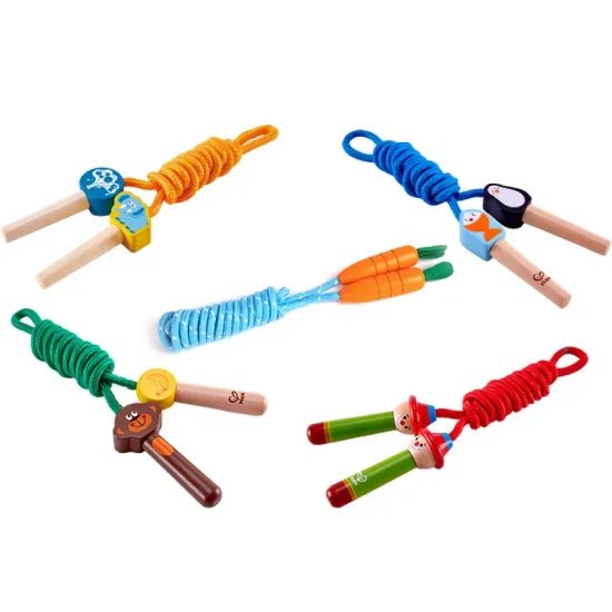 Wooden Easter Toy: Cartoon Carrot Monkey Skipping Rope for Kids and Students - Outdoor Fun and Fitness