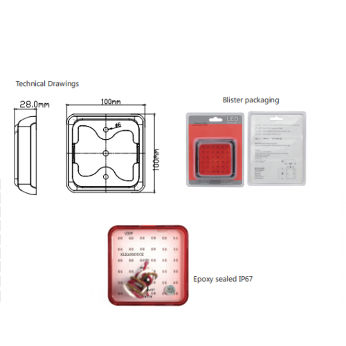 ટ્રક/ટ્રેલર/આરવી માટે 12 વી/24 વી એલઇડી સાઇડ માર્કર લાઇટ યુનિવર્સલ એલઇડી રીઅર લાઇટ