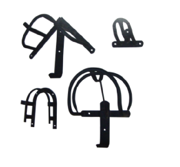 Set of four saddle rack frame equine items