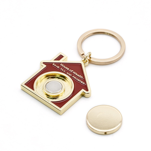 Custom Simple House Shape Removable Magnet Keychain