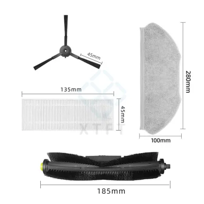 Qihoo 360 Sweeping Robot Accessories: Main Brush, Filter Roller Brush, Rag Edge Brush for S10, S100 MAX Models