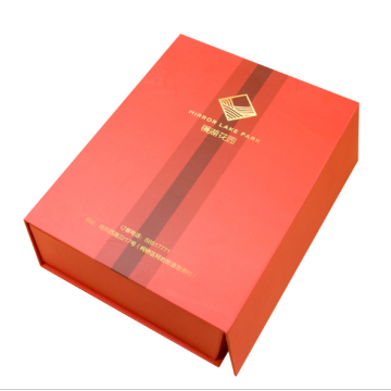 red glossy lamination glass bottle gift box