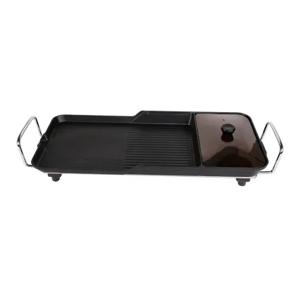 Electric Indoor Barbecue Pit with Lid: Grills & Griddles