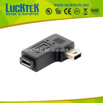 Right angled Mini USB male to Micro USB female adapter