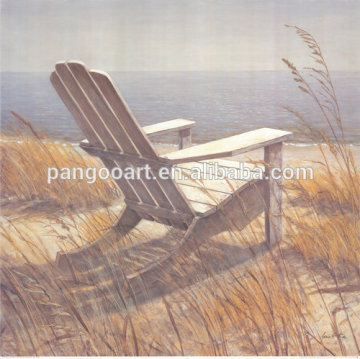 a chair on the sandbeach seascape canvas printing painting