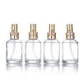 Slant glass lotion perfume bottle with pump head