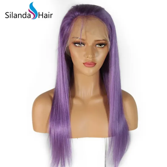 Silanda Hair Purple Silky Straight Brazilian Remy Full Lace Human Hair Wigs