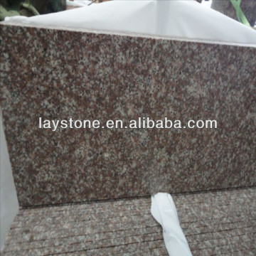 Red granite floor tiles