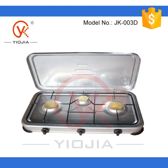 Stainless steel body three Burners Camping Euro Type Gas Stove With Lid