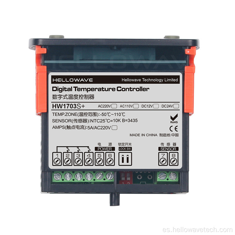 Controlador de temperatura digital HW-1703A para calentador de agua